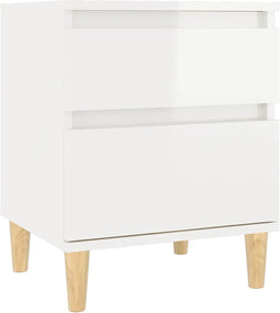vidaXL - Nachtkastje - 40x35x50 - cm - hoogglans - wit