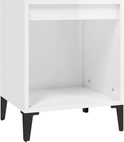 vidaXL - Nachtkastje - 40x35x50 - cm - hoogglans - wit
