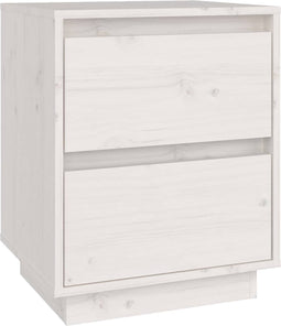 vidaXL - Nachtkastje - 40x35x50 - cm - massief - grenenhout - wit