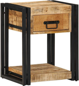 vidaXL - Nachtkastje - 40x35x50 - cm - massief - ruw - hout - mango