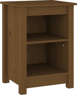 vidaXL - Nachtkastje - 40x35x55 - cm - massief - grenenhout - honingbruin