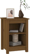 vidaXL - Nachtkastje - 40x35x55 - cm - massief - grenenhout - honingbruin