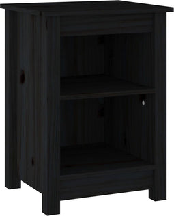 vidaXL - Nachtkastje - 40x35x55 - cm - massief - grenenhout - zwart