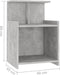 vidaXL - Nachtkastje - 40x35x60 - cm - bewerkt - hout - betongrijs