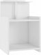 vidaXL - Nachtkastje - 40x35x60 - cm - bewerkt - hout - hoogglans - wit