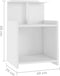 vidaXL - Nachtkastje - 40x35x60 - cm - bewerkt - hout - hoogglans - wit