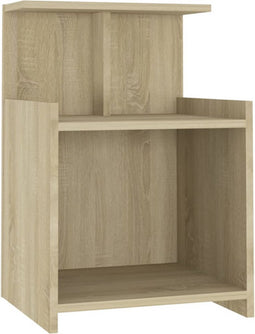 vidaXL - Nachtkastje - 40x35x60 - cm - bewerkt - hout - sonoma - eikenkleurig