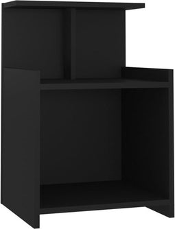 vidaXL - Nachtkastje - 40x35x60 - cm - bewerkt - hout - zwart
