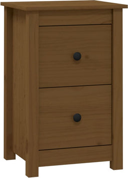 vidaXL - Nachtkastje - 40x35x61,5 - cm - massief - grenenhout - honingbruin