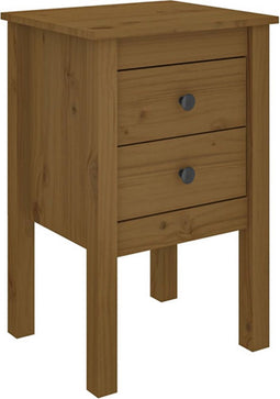 vidaXL - Nachtkastje - 40x35x61,5 - cm - massief - grenenhout - honingbruin
