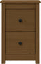 vidaXL - Nachtkastje - 40x35x61,5 - cm - massief - grenenhout - honingbruin