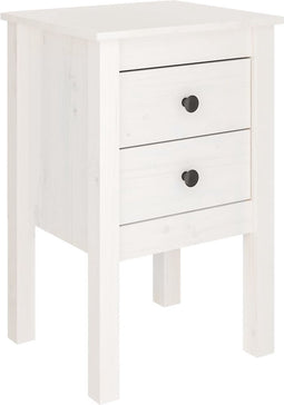 vidaXL - Nachtkastje - 40x35x61,5 - cm - massief - grenenhout - wit