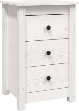 vidaXL - Nachtkastje - 40x35x61,5 - cm - massief - grenenhout - wit