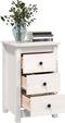 vidaXL - Nachtkastje - 40x35x61,5 - cm - massief - grenenhout - wit