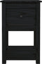 vidaXL - Nachtkastje - 40x35x61,5 - cm - massief - grenenhout - zwart