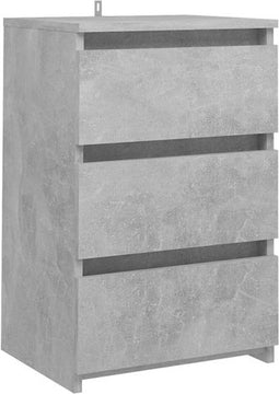 vidaXL - Nachtkastje - 40x35x62,5 - cm - bewerkt - hout - betongrijs
