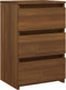 vidaXL - Nachtkastje - 40x35x62,5 - cm - bewerkt - hout - bruin - eikenkleur