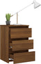vidaXL - Nachtkastje - 40x35x62,5 - cm - bewerkt - hout - bruin - eikenkleur