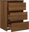 vidaXL - Nachtkastje - 40x35x62,5 - cm - bewerkt - hout - bruin - eikenkleur