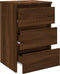 vidaXL - Nachtkastje - 40x35x62,5 - cm - bewerkt - hout - bruin - eikenkleur