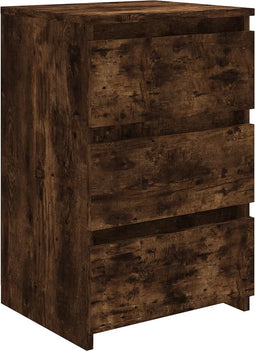 vidaXL - Nachtkastje - 40x35x62,5 - cm - bewerkt - hout - gerookt - eikenkleurig