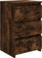 vidaXL - Nachtkastje - 40x35x62,5 - cm - bewerkt - hout - gerookt - eikenkleurig