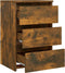 vidaXL - Nachtkastje - 40x35x62,5 - cm - bewerkt - hout - gerookt - eikenkleurig