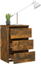 vidaXL - Nachtkastje - 40x35x62,5 - cm - bewerkt - hout - gerookt - eikenkleurig