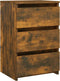 vidaXL - Nachtkastje - 40x35x62,5 - cm - bewerkt - hout - gerookt - eikenkleurig