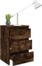 vidaXL - Nachtkastje - 40x35x62,5 - cm - bewerkt - hout - gerookt - eikenkleurig