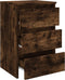 vidaXL - Nachtkastje - 40x35x62,5 - cm - bewerkt - hout - gerookt - eikenkleurig