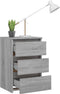 vidaXL - Nachtkastje - 40x35x62,5 - cm - bewerkt - hout - grijs - sonoma - eikenkleur