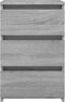 vidaXL - Nachtkastje - 40x35x62,5 - cm - bewerkt - hout - grijs - sonoma - eikenkleur