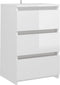 vidaXL - Nachtkastje - 40x35x62,5 - cm - bewerkt - hout - hoogglans - wit