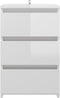 vidaXL - Nachtkastje - 40x35x62,5 - cm - bewerkt - hout - hoogglans - wit