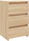 vidaXL - Nachtkastje - 40x35x62,5 - cm - bewerkt - hout - sonoma - eikenkleurig