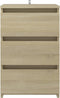 vidaXL - Nachtkastje - 40x35x62,5 - cm - bewerkt - hout - sonoma - eikenkleurig