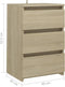 vidaXL - Nachtkastje - 40x35x62,5 - cm - bewerkt - hout - sonoma - eikenkleurig
