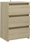 vidaXL - Nachtkastje - 40x35x62,5 - cm - bewerkt - hout - sonoma - eikenkleurig