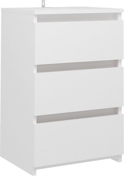 vidaXL - Nachtkastje - 40x35x62,5 - cm - bewerkt - hout - wit