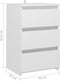 vidaXL - Nachtkastje - 40x35x62,5 - cm - bewerkt - hout - wit