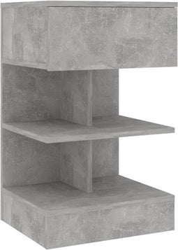 vidaXL - Nachtkastje - 40x35x65 - cm - bewerkt - hout - betongrijs