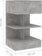 vidaXL - Nachtkastje - 40x35x65 - cm - bewerkt - hout - betongrijs