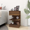 vidaXL - Nachtkastje - 40x35x65 - cm - bewerkt - hout - bruin - eikenkleur