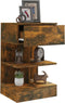 vidaXL - Nachtkastje - 40x35x65 - cm - bewerkt - hout - gerookt - eikenkleurig