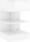 vidaXL - Nachtkastje - 40x35x65 - cm - bewerkt - hout - hoogglans - wit
