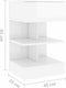 vidaXL - Nachtkastje - 40x35x65 - cm - bewerkt - hout - hoogglans - wit