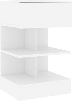 vidaXL - Nachtkastje - 40x35x65 - cm - bewerkt - hout - wit