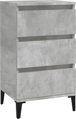 vidaXL - Nachtkastje - 40x35x70 - cm - bewerkt - hout - betongrijs
