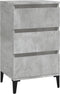 vidaXL - Nachtkastje - 40x35x70 - cm - bewerkt - hout - betongrijs
